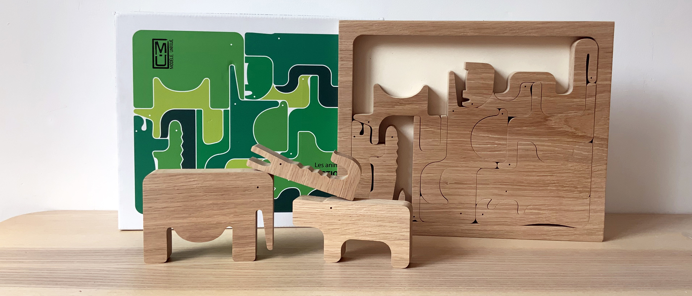Puzzle design bois et Jeu d'équilibre